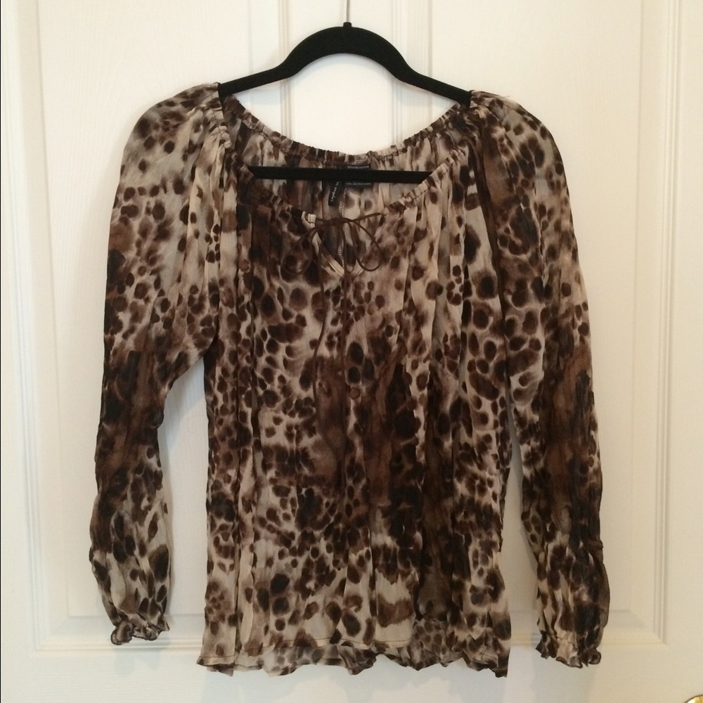 Sheer Leopard Print Blouse